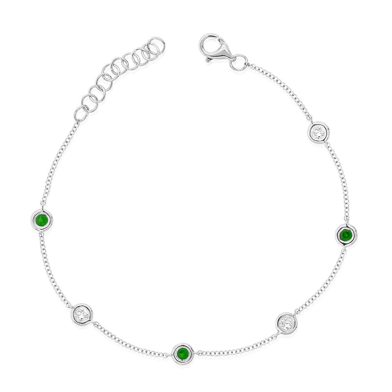 OKGs Collection Emerald & Diamond Chain Bracelet