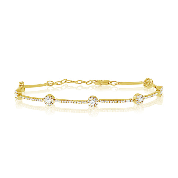 Dazzling 14K Gold Diamond Tennis Bracelet