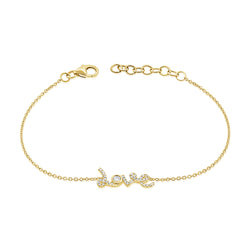 14K Gold Diamond "Love" Bracelet