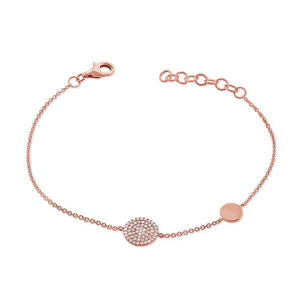 Diamond Circle Disc Bracelet in 14K Gold