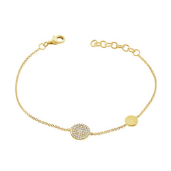 Diamond Circle Disc Bracelet in 14K Gold