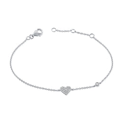 14K Gold Heart Love Bracelet with Diamonds