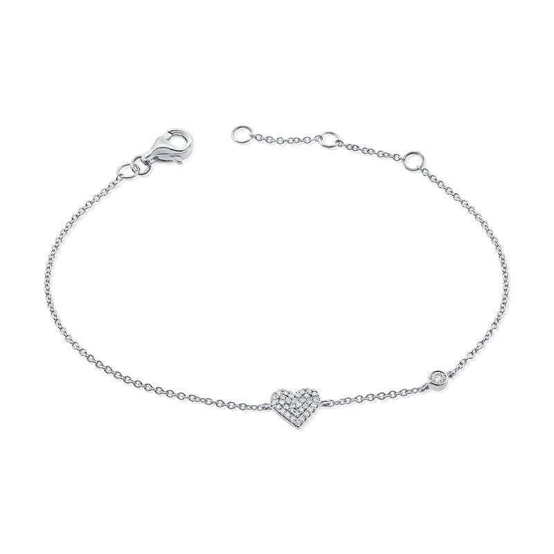 14K Gold Heart Love Bracelet with Diamonds