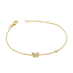 OKGs Collection 14K Gold Butterfly Diamond Bracelet