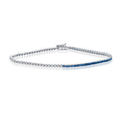 Classic 14K Gold Sapphire and Diamond Tennis Bracelet