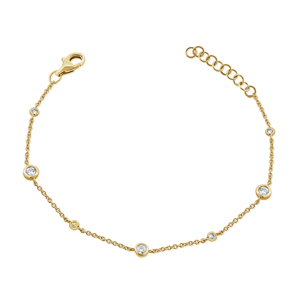 Elegant 14K Gold Bracelet with Embedded Crystals