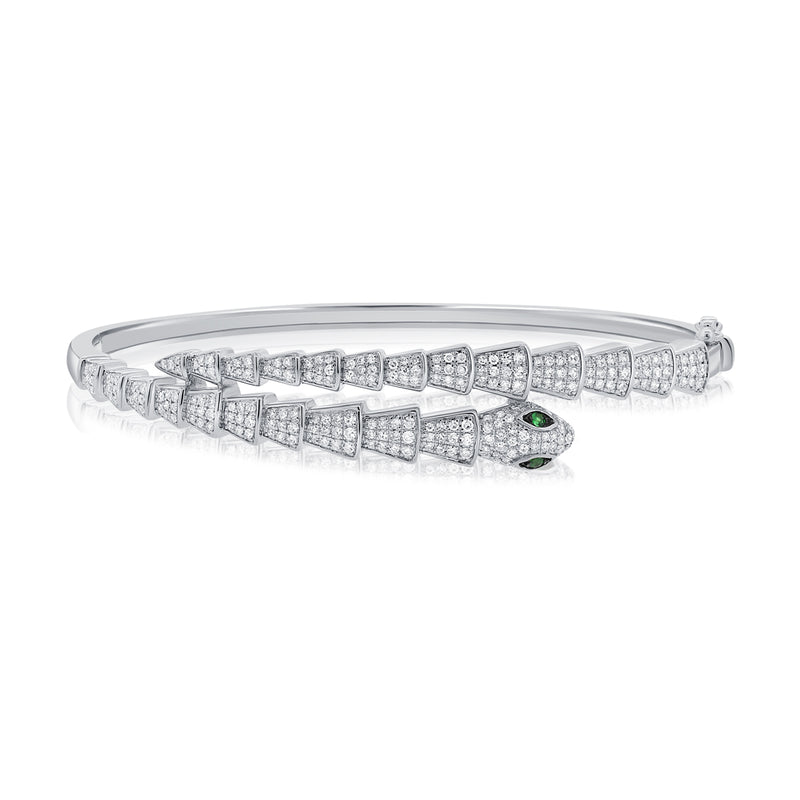 unique designer diamond pave' snake bracelet
