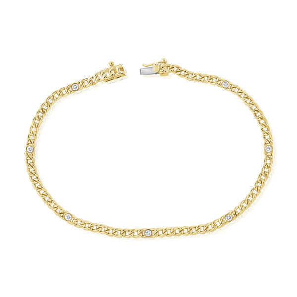 Elegant 0.20 Carat Diamond Link Bracelet in 14K White, Yellow, or Rose Gold