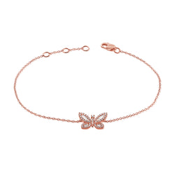 14K Diamond Butterfly Chain Bracelet