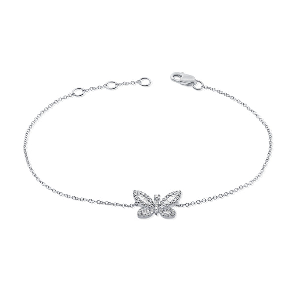 14K Diamond Butterfly Chain Bracelet