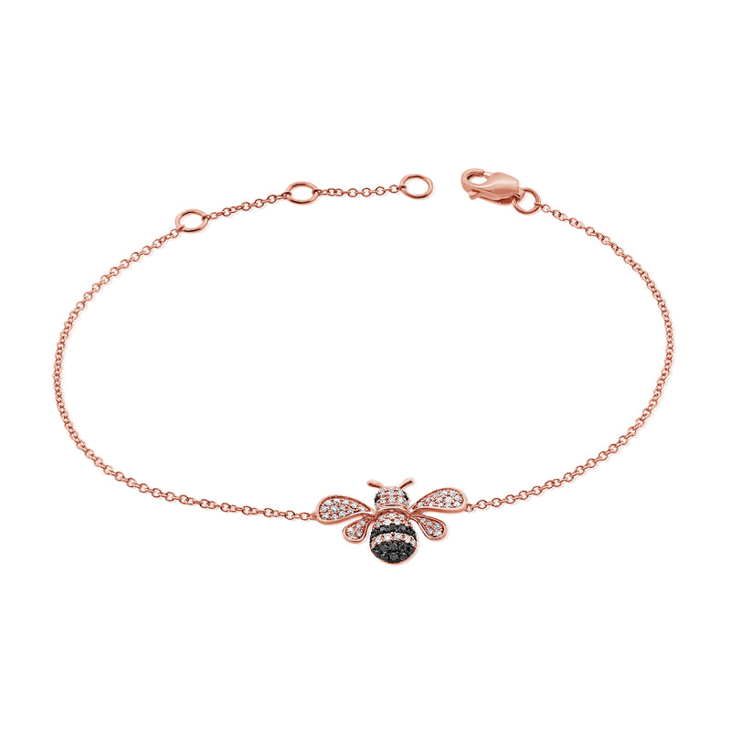 14K Gold Diamond Bee Bracelet