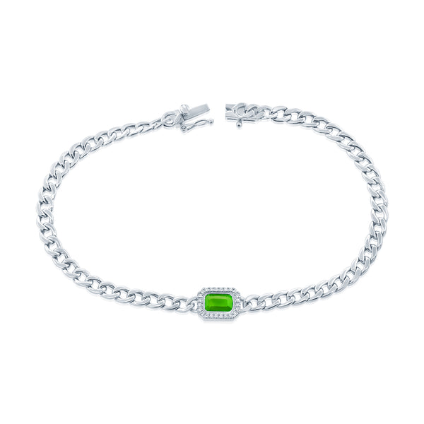 OKGs Collection 14K Emerald Bracelet with Diamonds