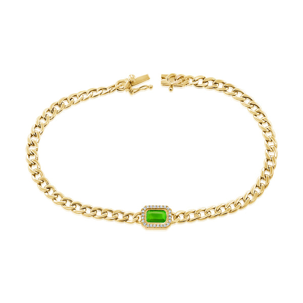 OKGs Collection 14K Emerald Bracelet with Diamonds