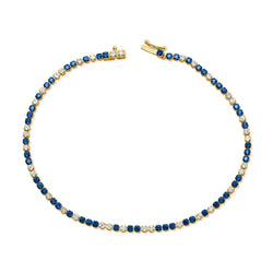 Timeless 14K Gold Sapphire and Diamond Tennis Bracelet