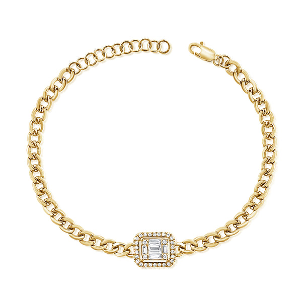 Round Baguettes Diamond Bracelet