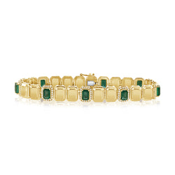 14K Emerald & Diamond Bracelet