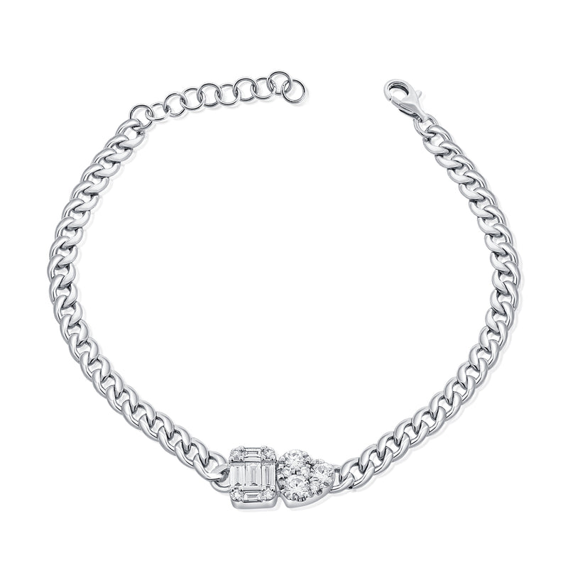 0.62ct Diamond Designer Links Bangle Bracelet