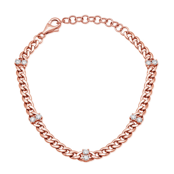 Sparkling Diamond Accented Chain Bracelet