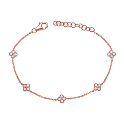 Clover Chain Bracelet with Diamonds