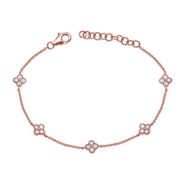 Clover Chain Bracelet with Diamonds