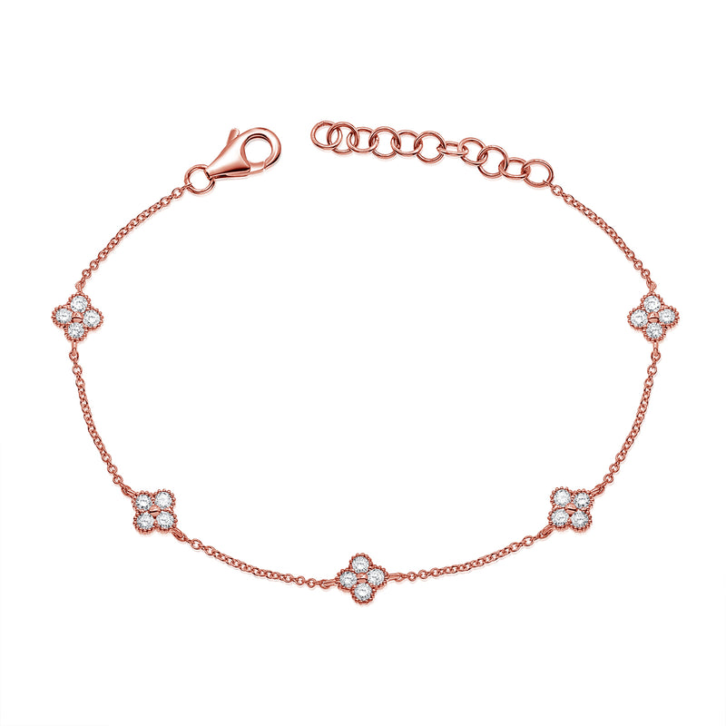 Clover Chain Bracelet with Diamonds