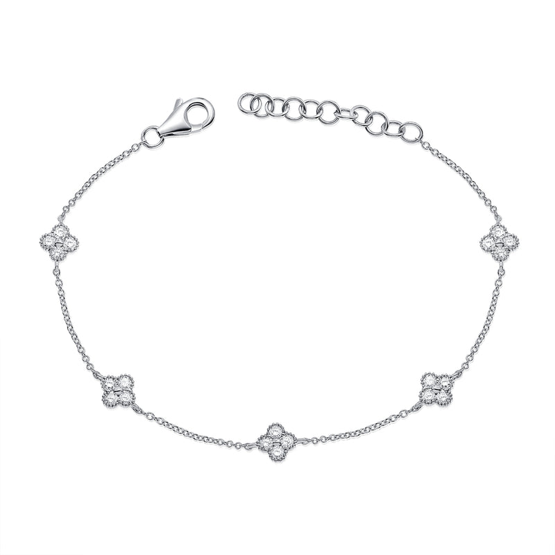 Clover Chain Bracelet with Diamonds