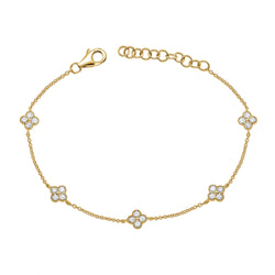 Clover Chain Bracelet with Diamonds