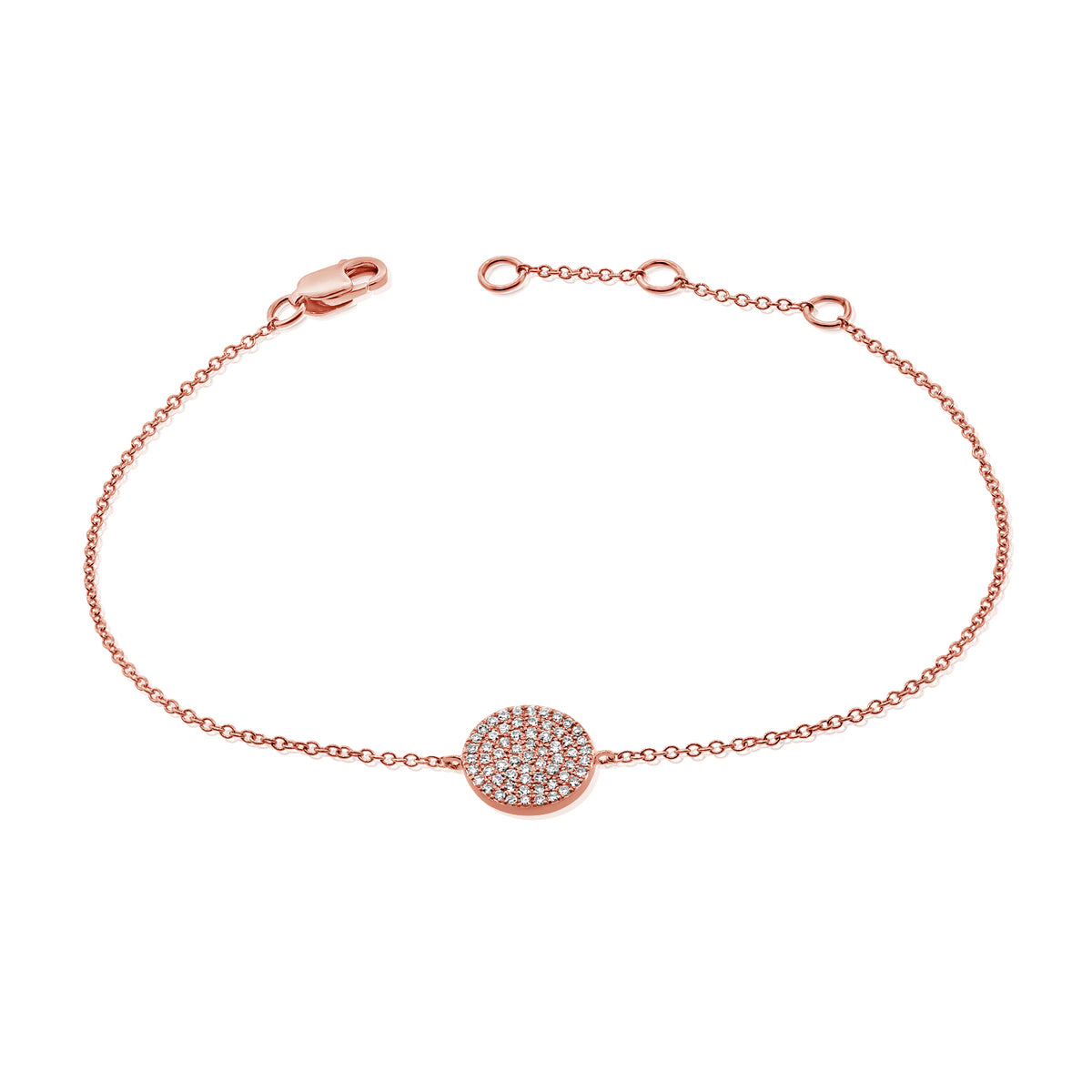 14K Gold Diamond Circle Bracelet