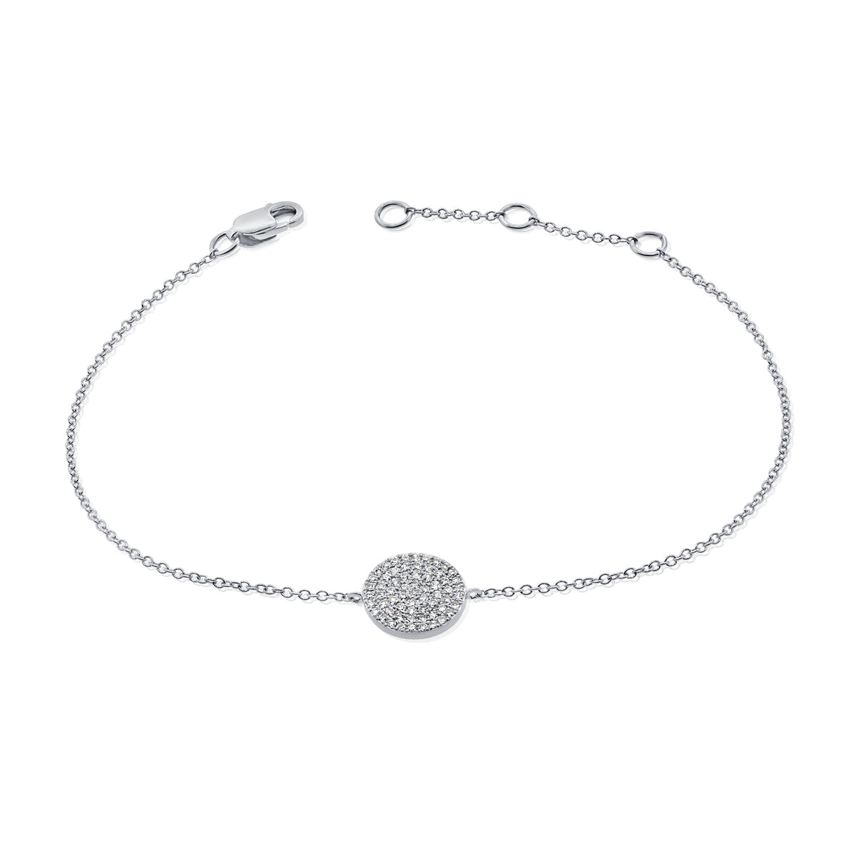 14K Gold Diamond Circle Bracelet