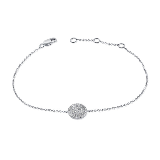 14K Gold Diamond Circle Bracelet