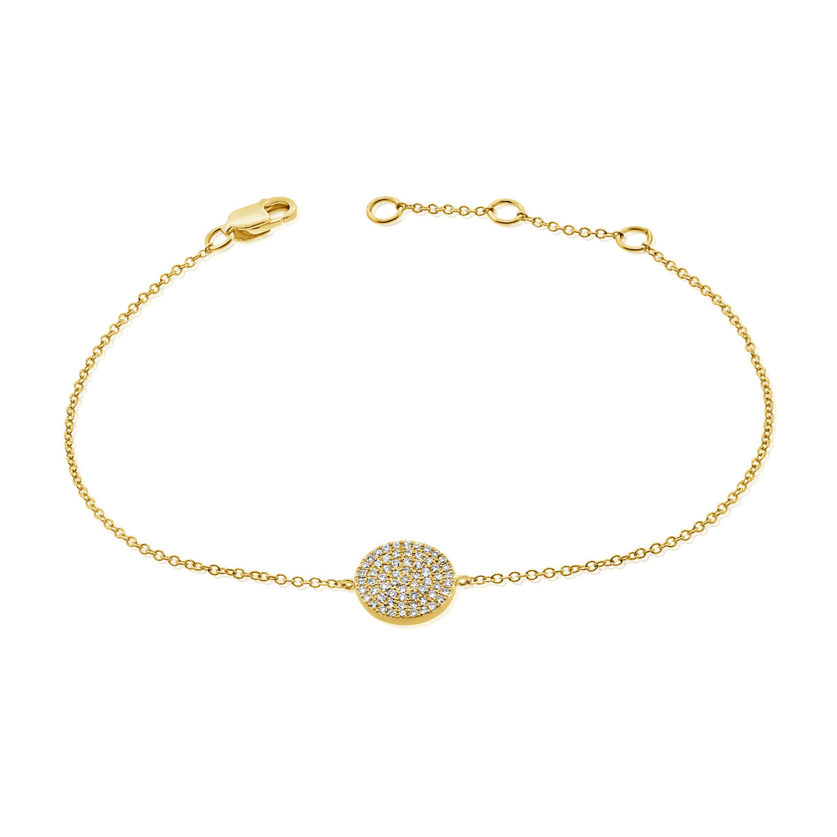 14K Gold Diamond Circle Bracelet