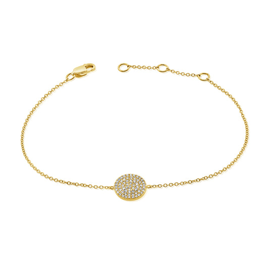 14K Gold Diamond Circle Bracelet
