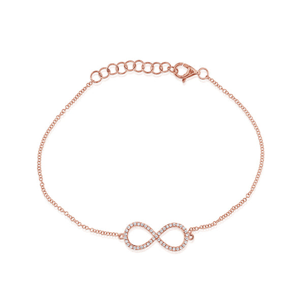 14K Gold Infinity Bracelet with Diamonds