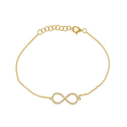 14K Gold Infinity Bracelet with Diamonds