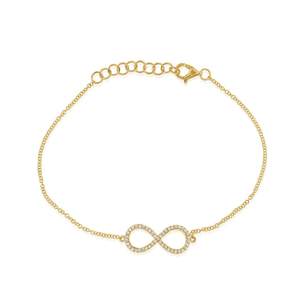 14K Gold Infinity Bracelet with Diamonds