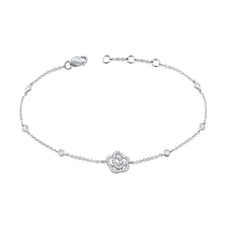 14K Gold Diamond Flower Bracelet