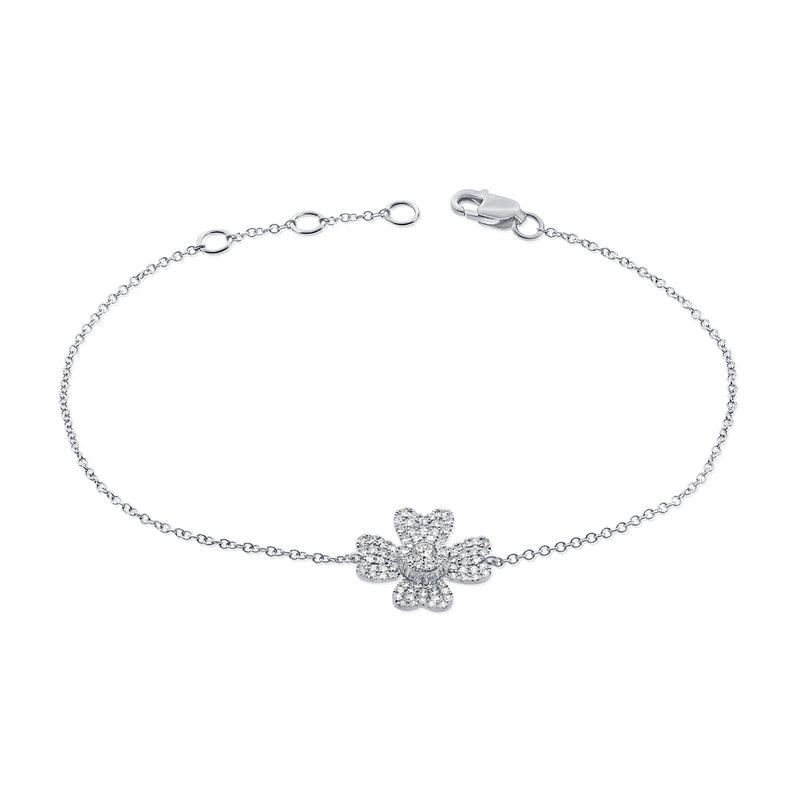 OKGs Collection 14K Gold Diamond Flower Bracelet