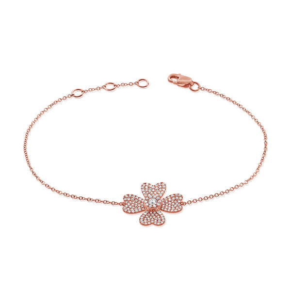 0.42ct Diamond Flower Chain Bracelet