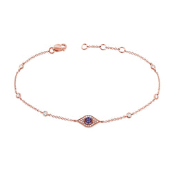 Evil Eye Chain with Sapphires & Diamonds