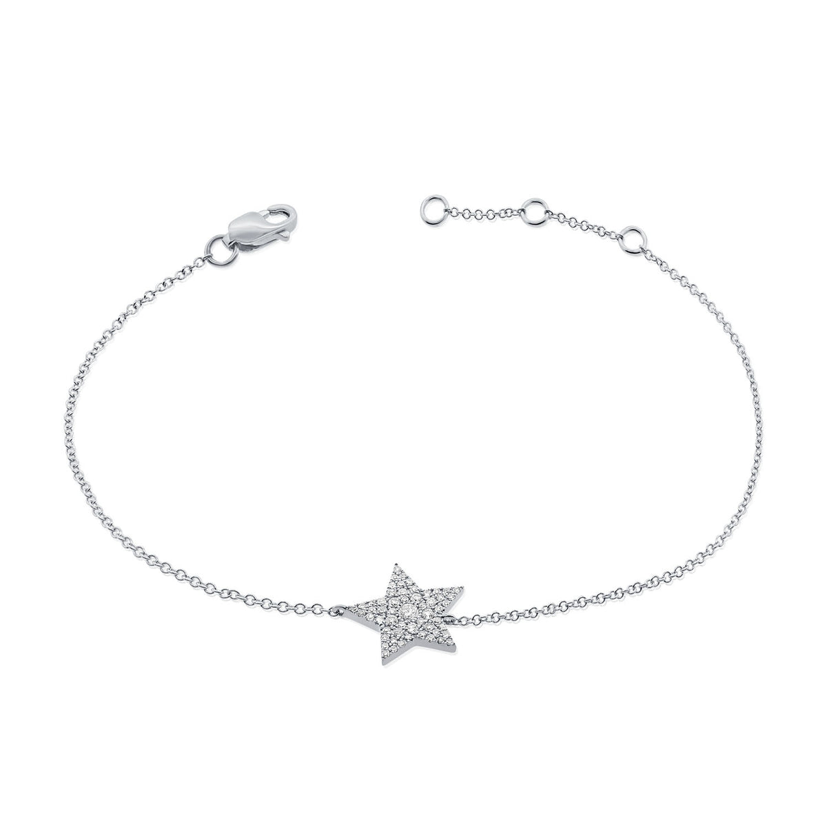 14K Gold Star Bracelet with Diamonds