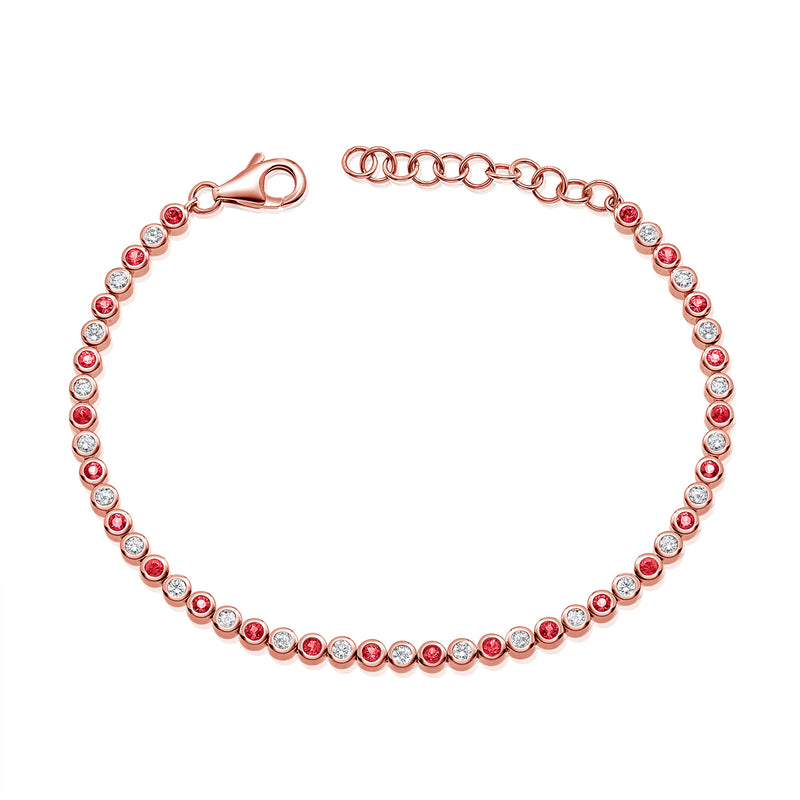 Timeless Ruby and Diamond Tennis Bracelet