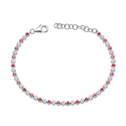 Timeless Ruby and Diamond Tennis Bracelet