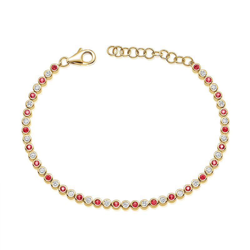 Timeless Ruby and Diamond Tennis Bracelet