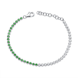 Timeless Emerald & Diamond Tennis Bracelet in 14K Gold