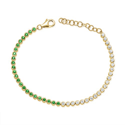 Timeless Emerald & Diamond Tennis Bracelet in 14K Gold