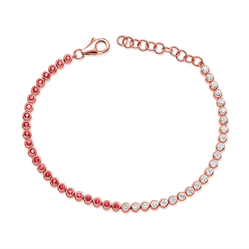 Radiant Ruby and Diamond Tennis Bracelet