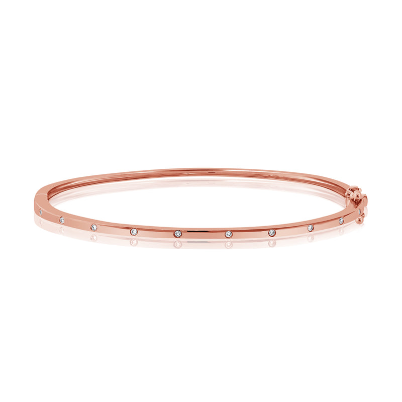 Diamond Dot Bangle Bracelet in 14K Gold