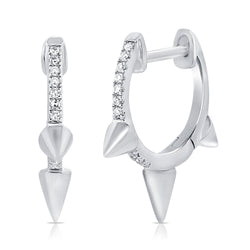 14K Gold Diamond Spike Huggie Earrings – 0.05 Carat