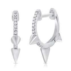 Spiked Huggie Earrings with Diamonds