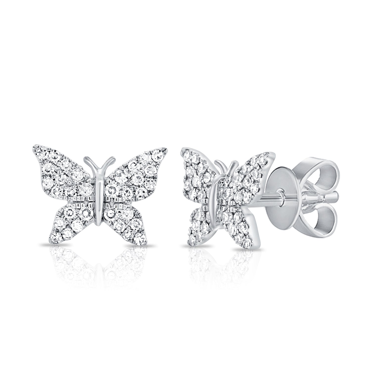 Butterfly Stud Earrings with Diamonds – OKG Jewelry